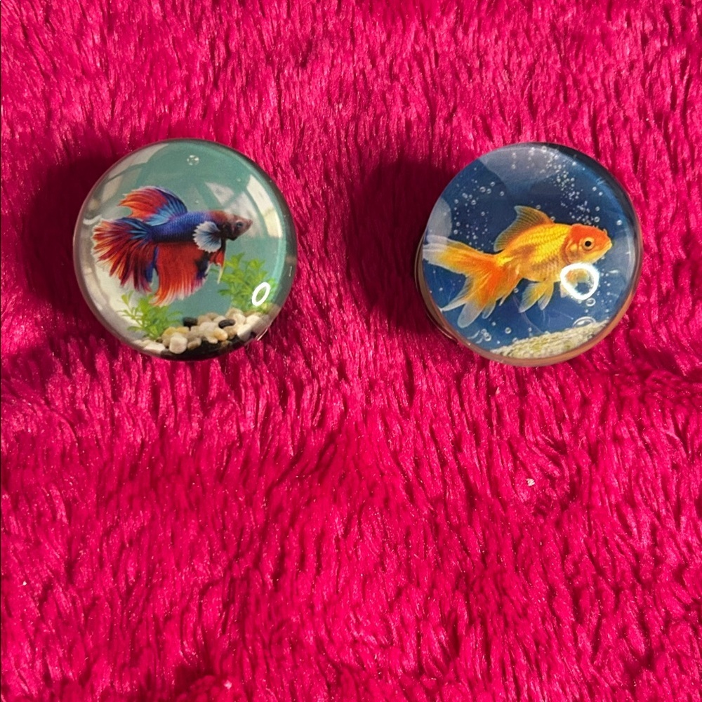 Set of 2 Colorful Fish Tank door knob Ornaments